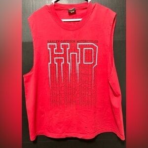 ⛄️Harley-Davidson Red Cotton Sleeveless T-Shirt